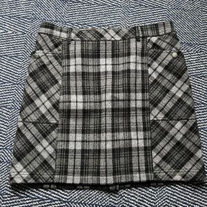 Plaid Wool Skirt
